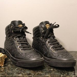 Versace Black Leather Sneakers